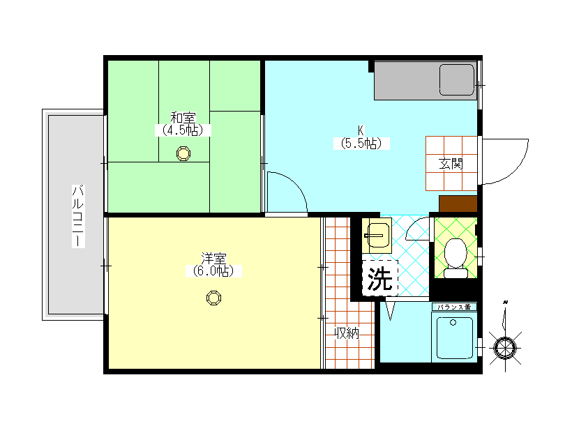 コーポレザー203間取図