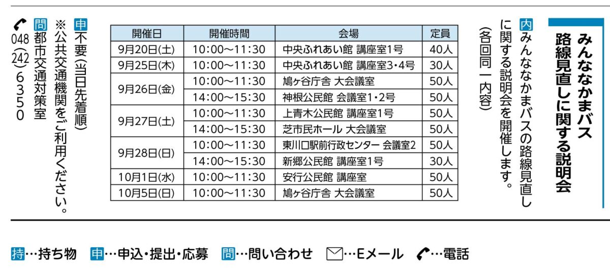 みんななかまバス路線見直しの説明会