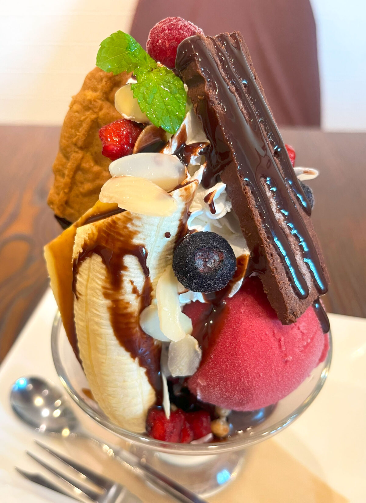 鳩ケ谷 Ponponカフェ チョコレートパフェ
