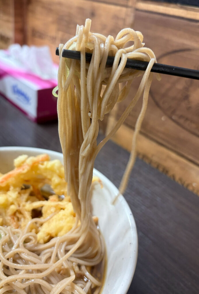 蕨 山竹 かき揚げ蕎麦