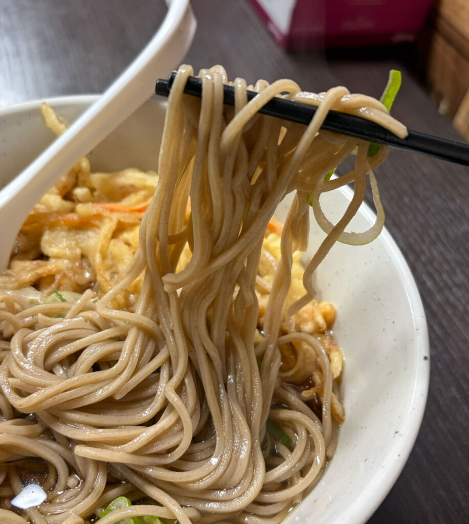 蕨 山竹 かき揚げ蕎麦